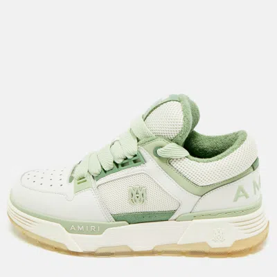 Pre-owned Amiri White/green Leather And Mesh Ma1 Lace Up Sneakers Size 43