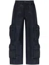 Amiri Black Baggy Cargo Jeans In Blue