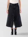 Amiri Wide-leg Denim Shorts Featuring Five-pocket Design In Black