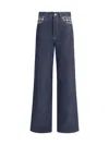 Amiri Wide Leg Jeans In Raw Indigo
