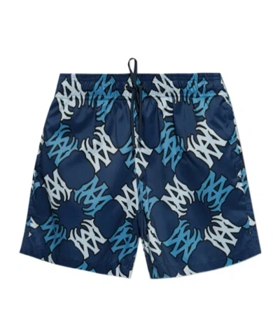 Amiri Wide-leg Swimming Trunks In Blue