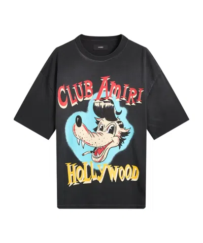 Amiri Graphic Cartoon Print Short Sleeve T-shirt In Black