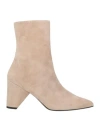 Amiri Woman Ankle Boots Beige Size 9 Soft Leather, Textile Fibers In Beige