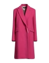 Amiri Woman Coat Fuchsia Size L Wool, Nylon In Pink