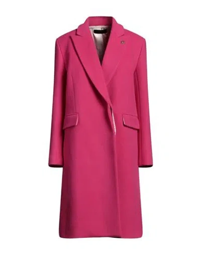 Amiri Woman Coat Fuchsia Size L Wool, Nylon In Pink