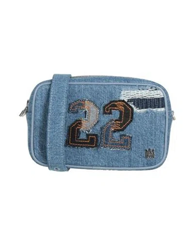 Amiri Woman Cross-body Bag Blue Size - Cotton, Leather