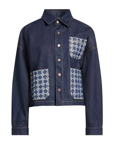 Amiri Woman Denim Shirt Blue Size M Cotton