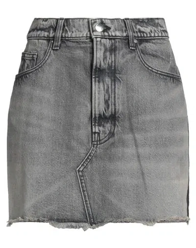 Amiri Woman Denim Skirt Black Size 27 Cotton, Cow Leather