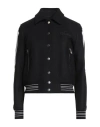 Amiri Bones Appliquéd Leather-trimmed Herringbone Wool-blend Bomber Jacket In Black
