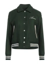 Amiri Woman Jacket Dark Green Size Xs Wool, Nylon, Ovine Leather In Green
