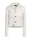 Amiri Woman Jacket Ivory Size 10 Polyester, Wool In White
