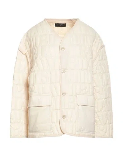 Amiri Woman Jacket Ivory Size 4 Nylon In White