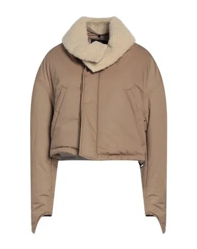 Amiri Woman Jacket Sand Size S Cotton, Polyester In Brown