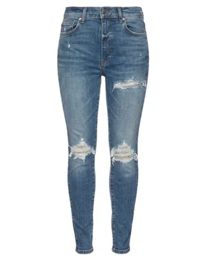 Amiri Woman Jeans Blue Size 24 Cotton, Elastane