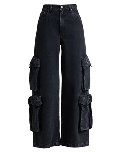 Amiri Woman Jeans Charcoal Size 26 Cotton In Blue