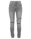 Amiri Woman Jeans Grey Size 29 Cotton, Elastomultiester, Elastane In Grey