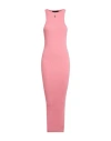 Amiri Woman Maxi Dress Salmon Pink Size M/l Cotton, Silk
