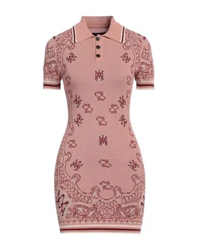 Amiri Woman Mini Dress Antique Rose Size M Cotton, Viscose, Polyamide In Pink