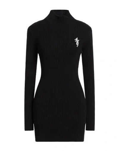 Amiri Woman Mini Dress Black Size L Cashmere, Cotton