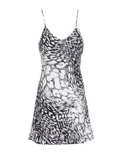 Amiri Woman Mini Dress Black Size L Silk In Gray