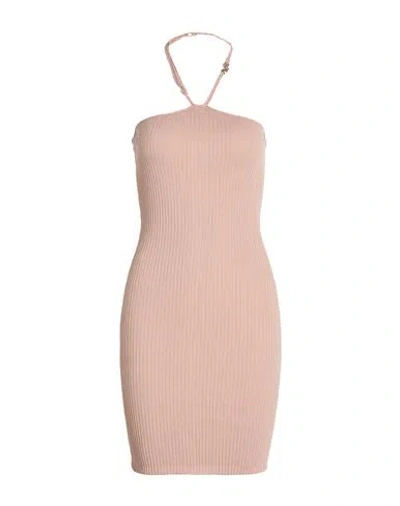 Amiri Woman Mini Dress Blush Size Xs/s Cotton, Silk In Pink