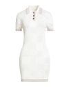 Amiri Woman Mini Dress Ivory Size L Silk, Viscose In White
