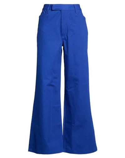 Amiri Woman Pants Bright Blue Size 2 Cotton