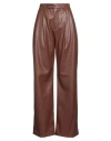 Amiri Woman Pants Brown Size 12 Polyester, Polyurethane In Brown