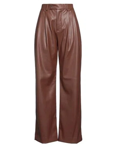 Amiri Woman Pants Brown Size 12 Polyester, Polyurethane