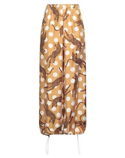Amiri Woman Pants Sand Size L Silk In Beige