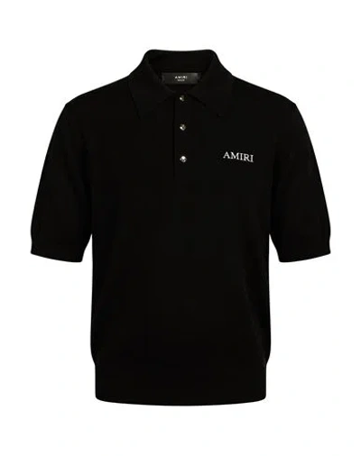 Amiri Woman Polo Shirt Black Size Xl Viscose