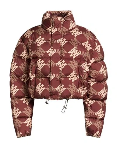 Amiri Woman Puffer Chocolate Brown Size L Polyester