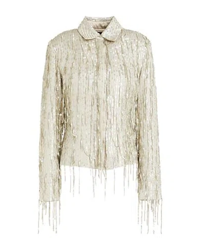 Amiri Woman Shirt Beige Size 4 Viscose, Acrylic