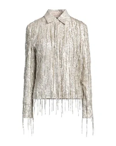 Amiri Woman Shirt Beige Size 6 Viscose, Acrylic
