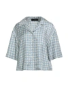 Amiri Woman Shirt Light Blue Size L Silk In Blue