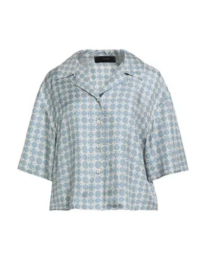 Amiri Woman Shirt Light Blue Size L Silk
