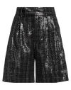 Amiri Woman Shorts & Bermuda Shorts Black Size 14 Polyester In Black