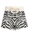 Amiri Animal Patterned Cashmere Blend Shorts In White