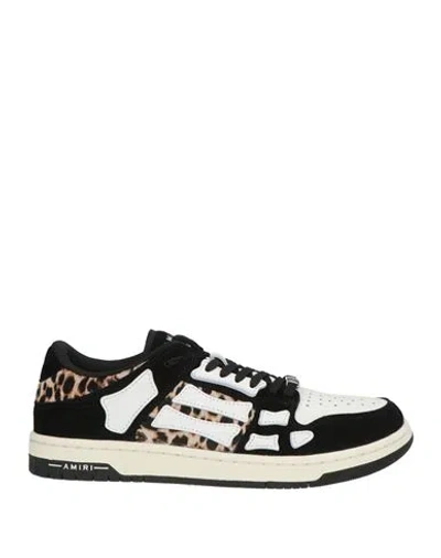 Amiri Woman Sneakers Black Size 9 Leather, Textile Fibers In Multi
