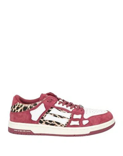 Amiri Woman Sneakers Burgundy Size 9 Leather, Textile Fibers In Pink
