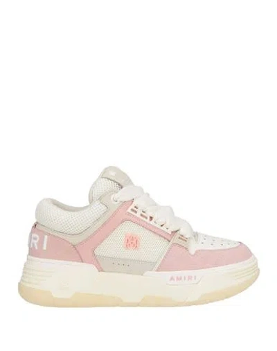 Amiri Woman Sneakers Cream Size 6 Leather, Textile Fibers In Multi
