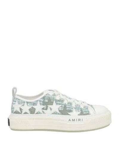 Amiri Woman Sneakers Sage Green Size 7 Leather, Textile Fibers