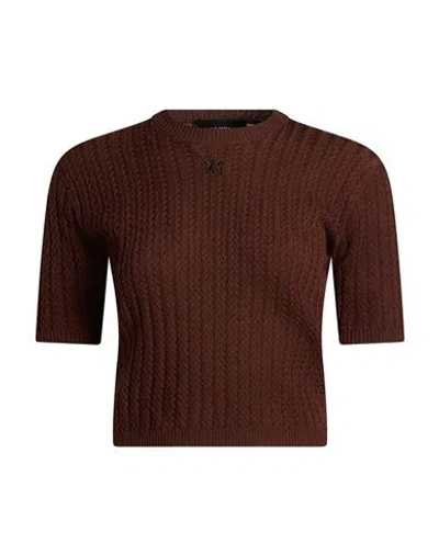 Amiri Woman Sweater Dark Brown Size S Wool, Viscose, Nylon, Cashmere