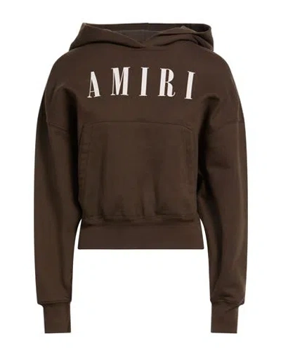 Amiri Woman Sweatshirt Brown Size M Cotton, Elastane In Green