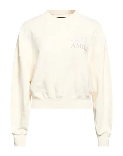 Amiri Woman Sweatshirt Ivory Size M Cotton In Neutral