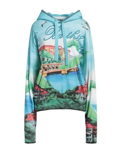 Amiri Woman Sweatshirt Sky Blue Size M Cotton