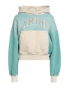 Amiri Woman Sweatshirt Turquoise Size L Cotton In Blue