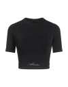 Amiri Logo Embroidered Seamless Crop Top In Black