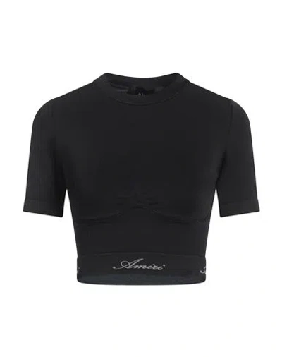 AMIRI AMIRI WOMAN T-SHIRT BLACK SIZE S/M POLYAMIDE, ELASTANE