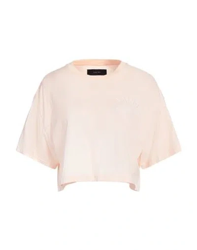 Amiri Woman T-shirt Light Pink Size M Cotton